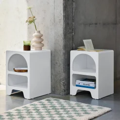 Mesita de noche efecto madera, set de 2