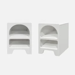Mesita de noche efecto madera, set de 2