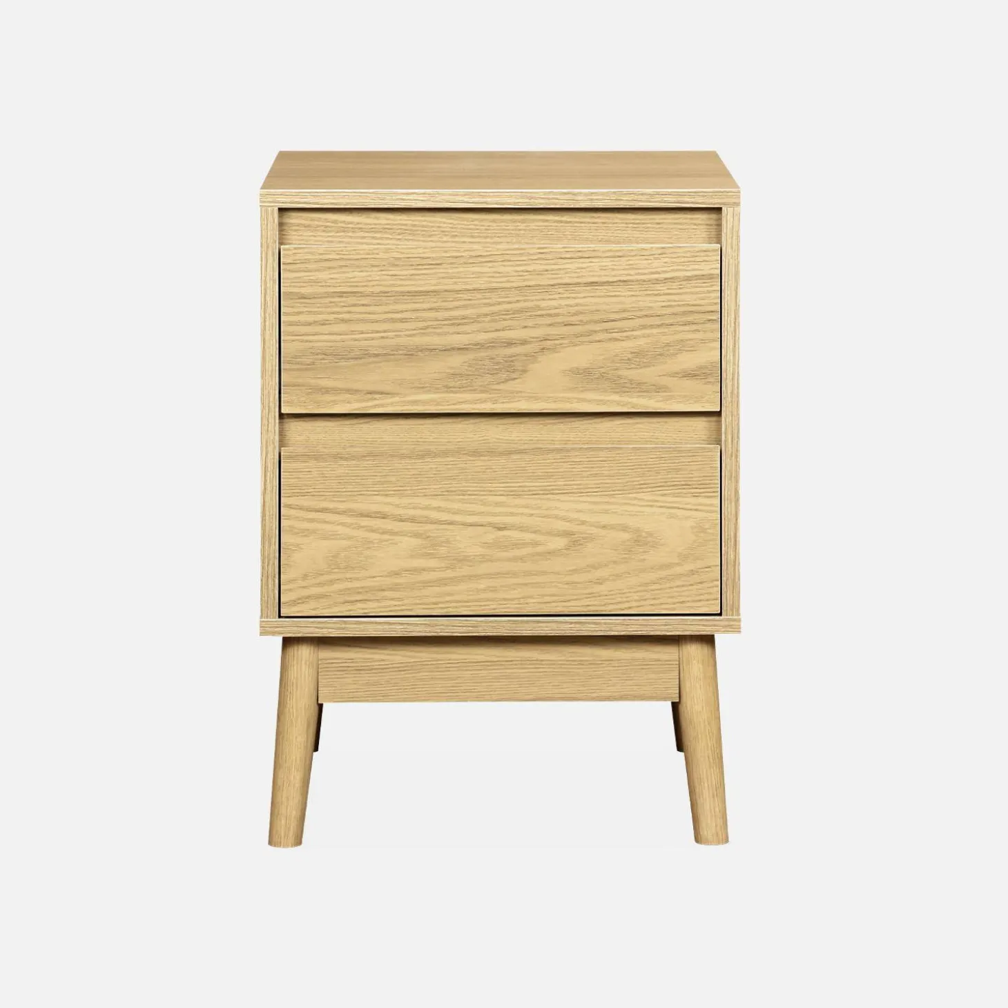 Mesita de noche efecto madera con 2 cajones