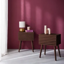 Mesita de noche estilo escandinavo efecto madera, set de 2