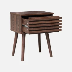 Mesita de noche estilo escandinavo efecto madera, set de 2
