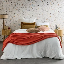Mesita de noche ovalada escandinava con decoración madera ranurada, set de 2