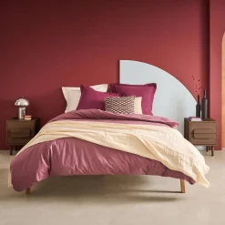 Mesita de noche vintage efecto madera con 2 cajones, set de 2