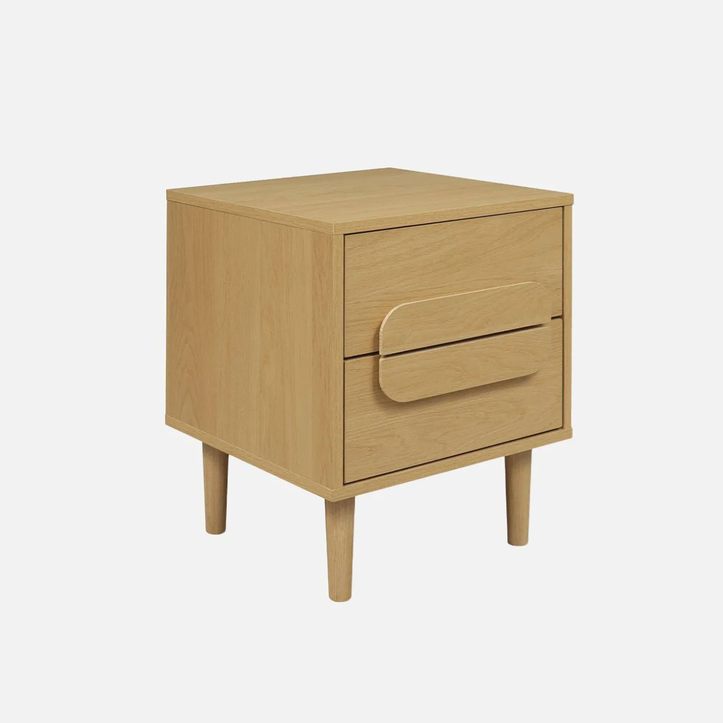 Mesita de noche vintage efecto madera con 2 cajones, set de 2