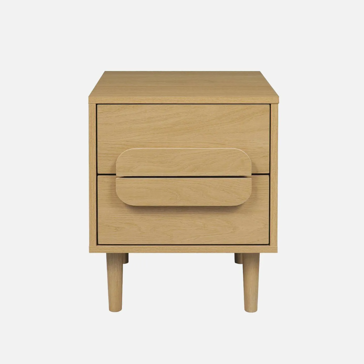 Mesita de noche vintage efecto madera con 2 cajones, set de 2