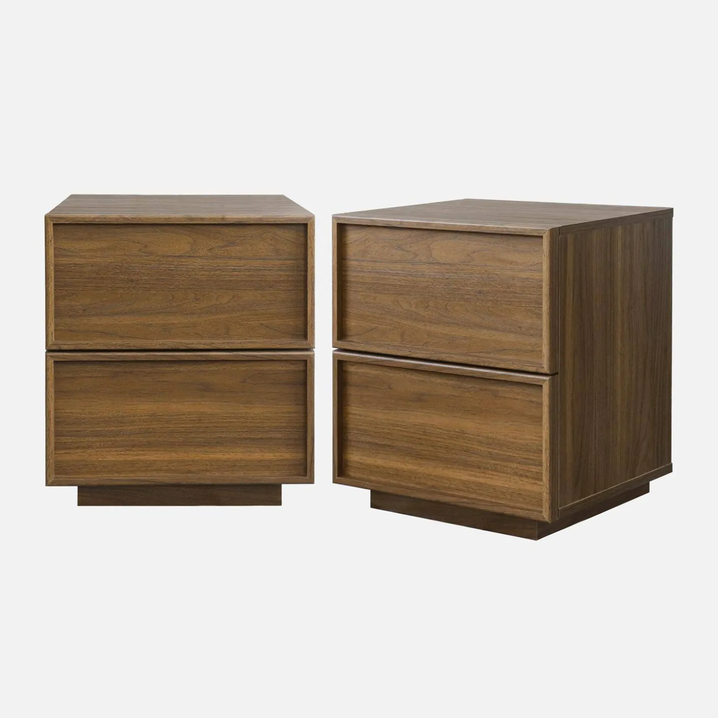 Mesita efecto madera 2 cajones, set de 2