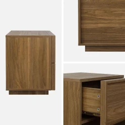 Mesita efecto madera 2 cajones, set de 2