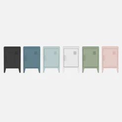 Mesita industrial con 1 puerta, set de 2