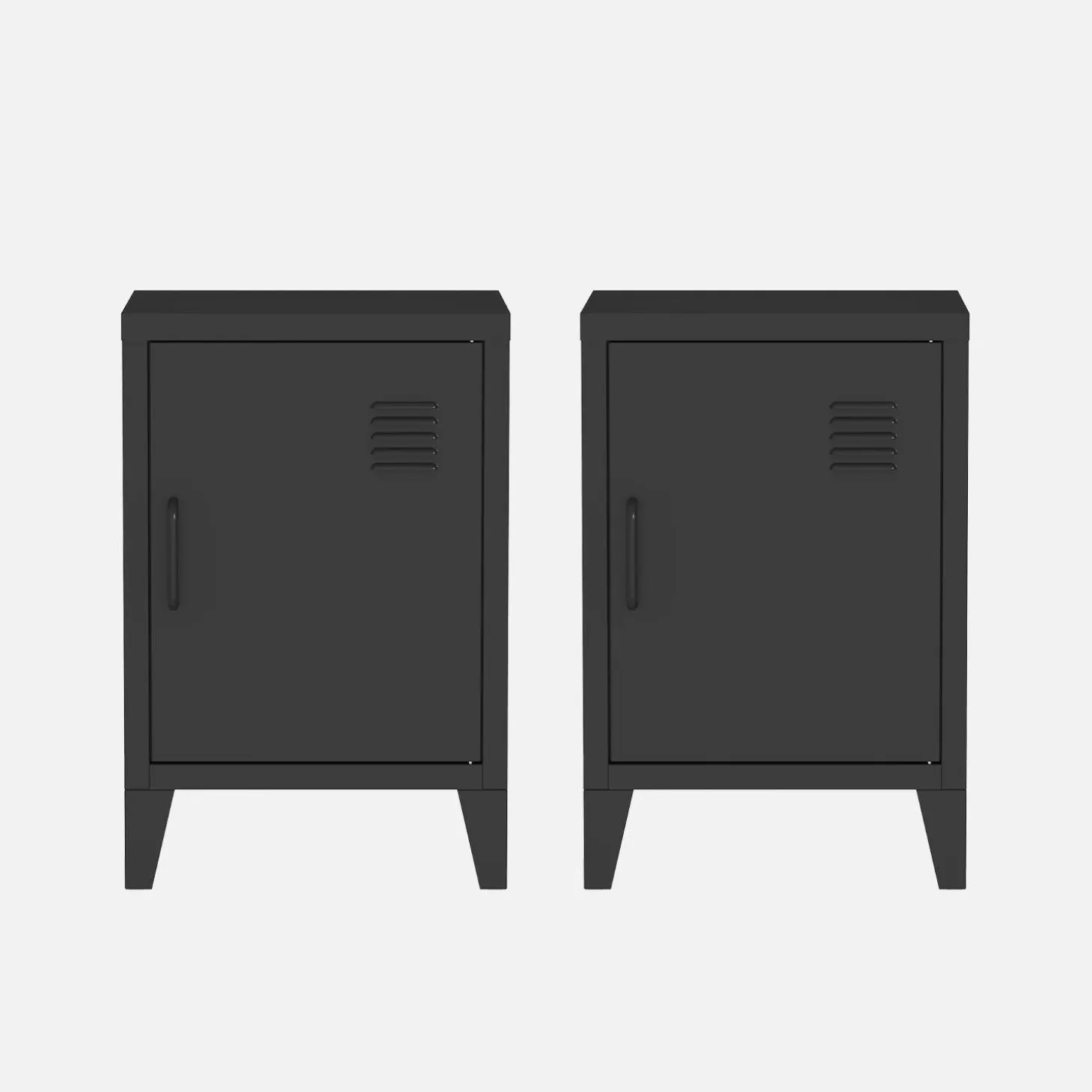 Mesita industrial con 1 puerta, set de 2