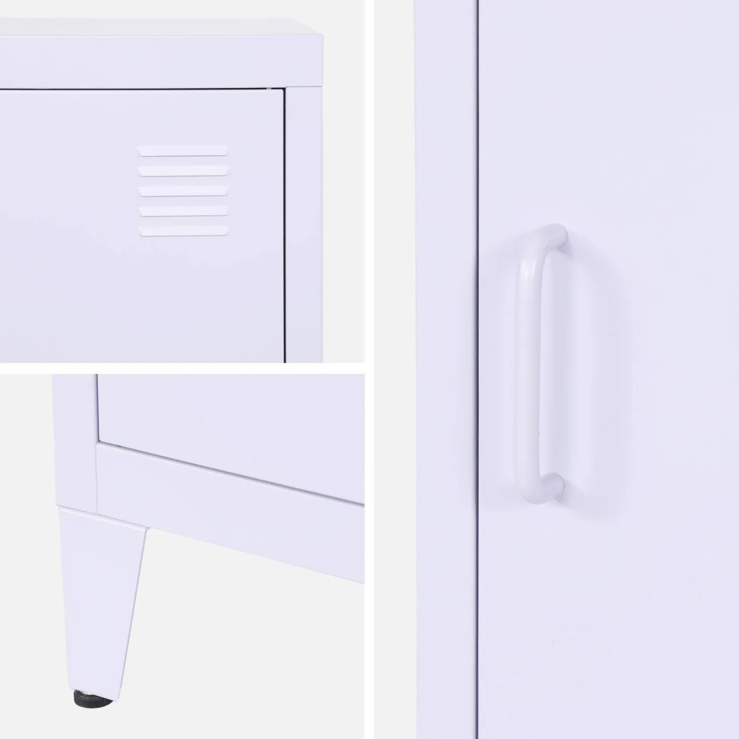 Mesita industrial con 1 puerta, set de 2