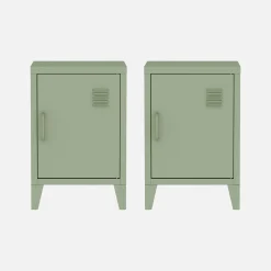 Mesita industrial con 1 puerta, set de 2