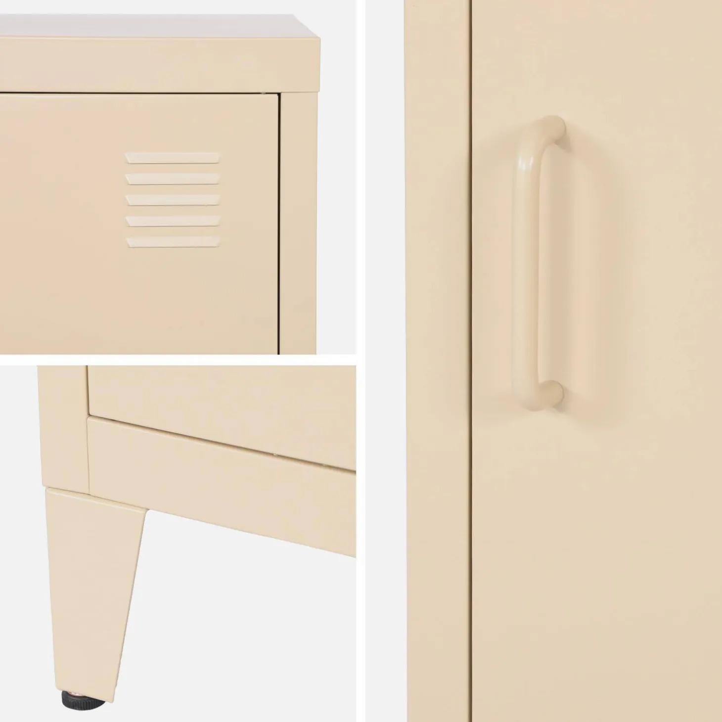 Mesita industrial con 1 puerta, set de 2