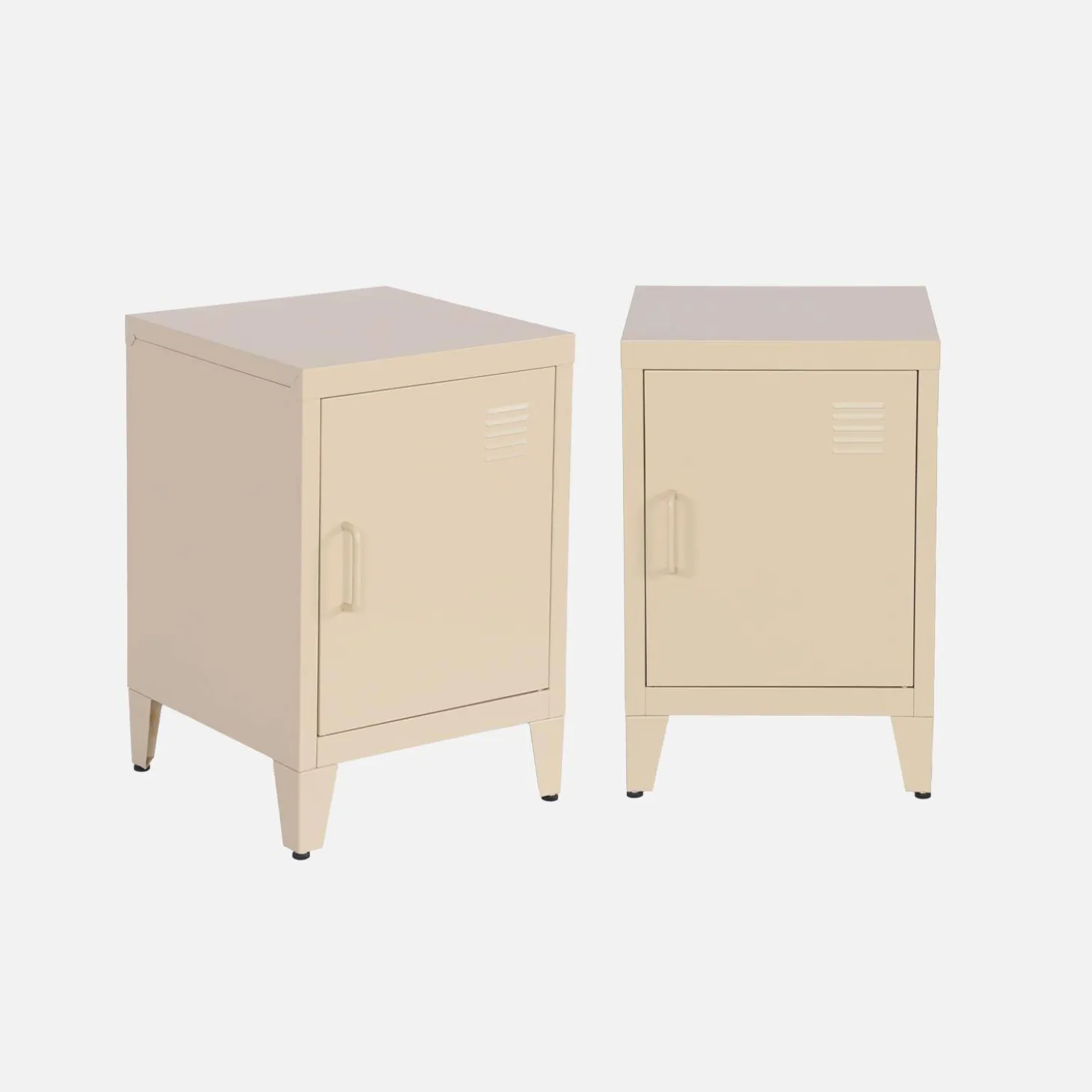 Mesita industrial con 1 puerta, set de 2