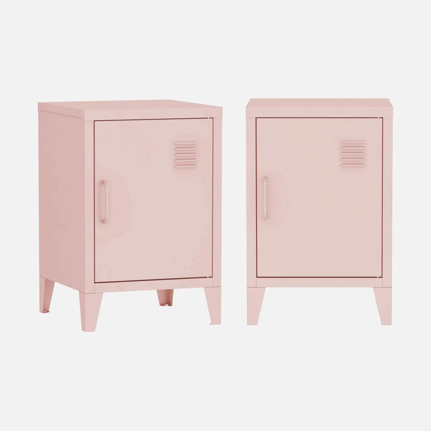 Mesita industrial con 1 puerta, set de 2