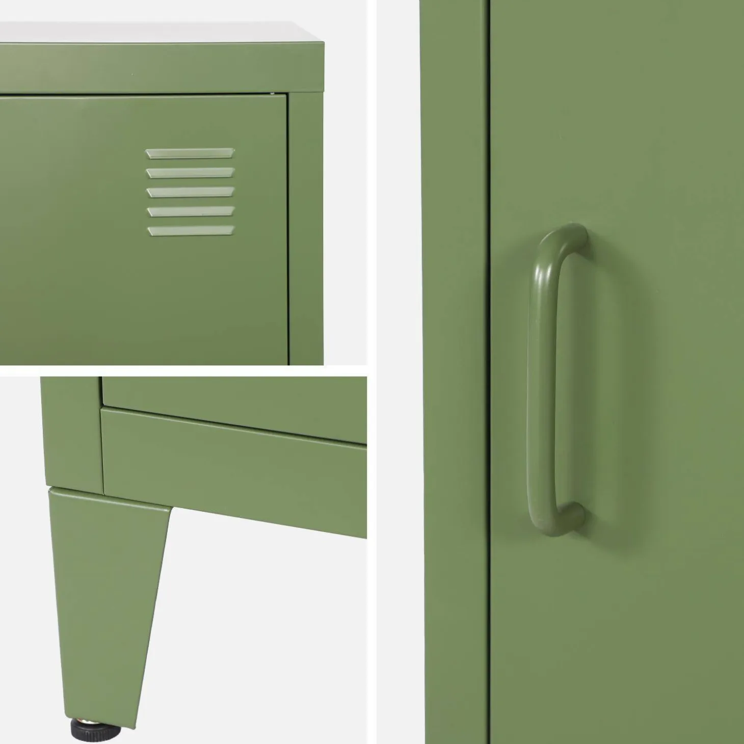 Mesita industrial con 1 puerta, set de 2