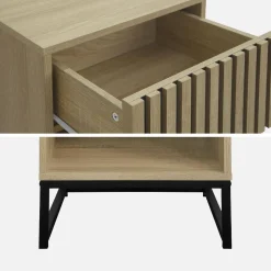 Mesitas de noche contemporáneas con 1 cajón, set de 2