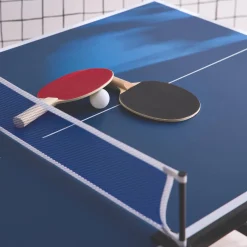 Mini mesa de ping pong interior plegable con 2 raquetas y 3 pelotas, 150cm