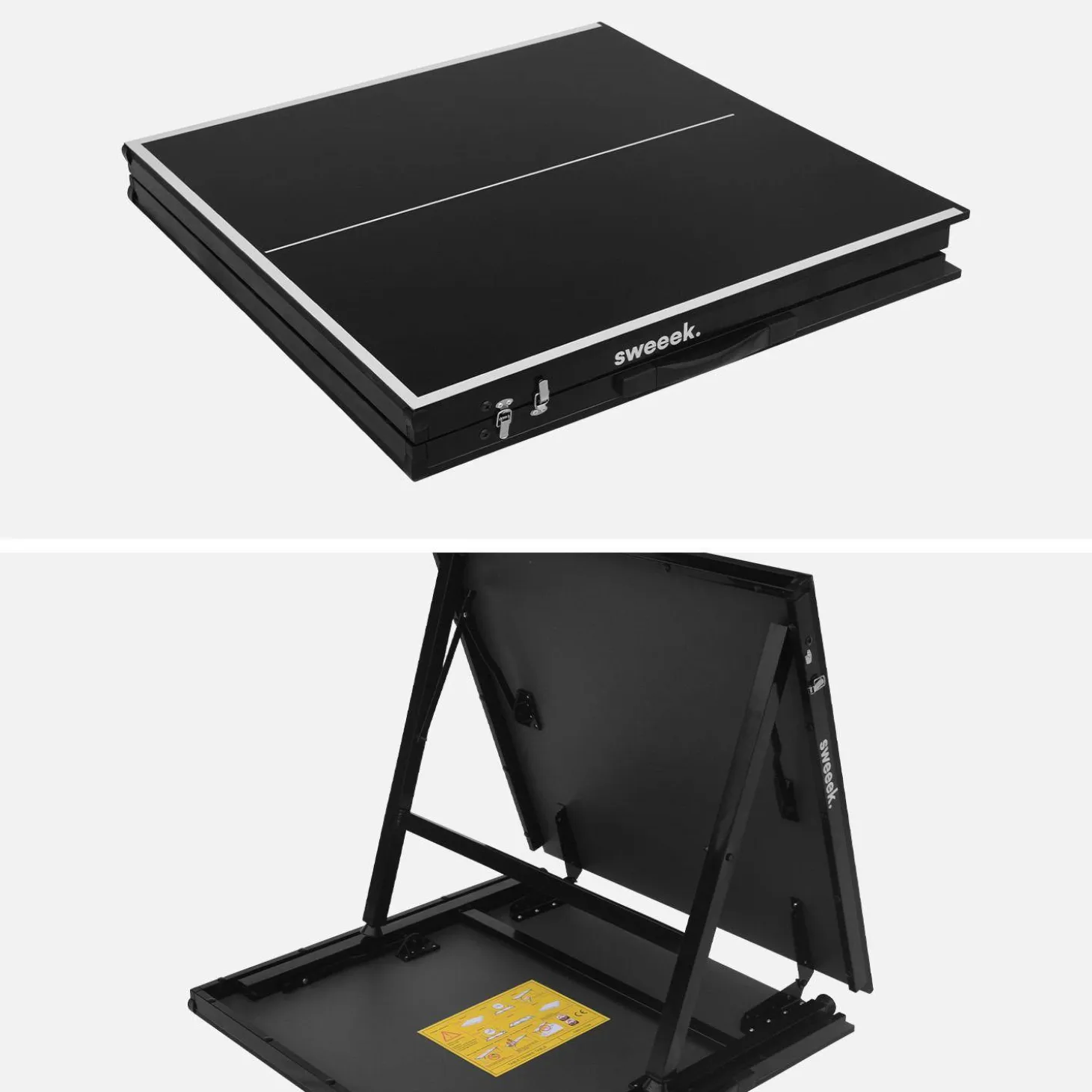 Mini mesa de ping pong interior plegable con 4 raquetas y 6 pelotas, 150cm