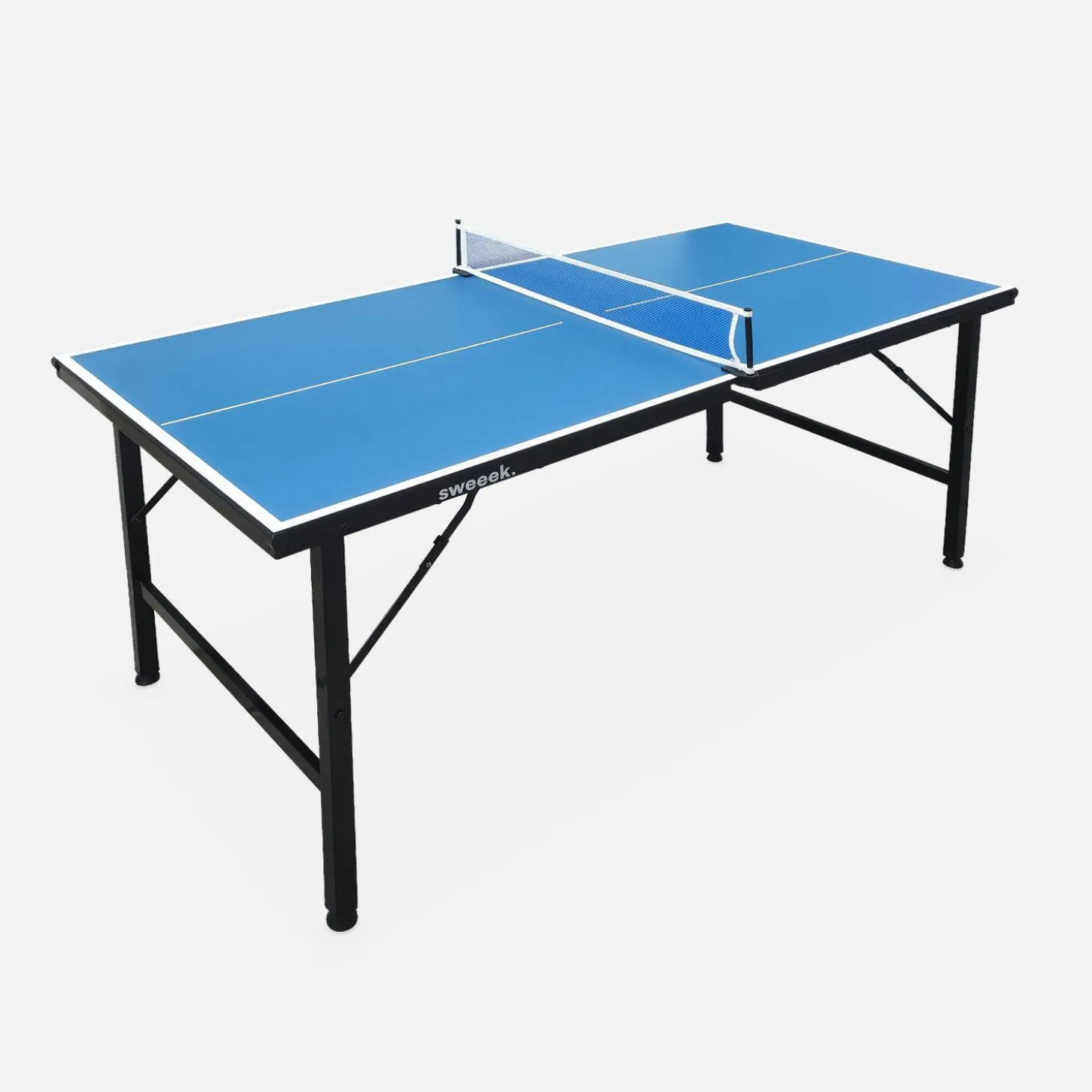 Mini mesa de ping pong interior plegable con 4 raquetas y 6 pelotas, 150cm