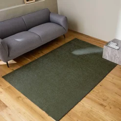 Moqueta interior de terciopelo rizado verde oscuro