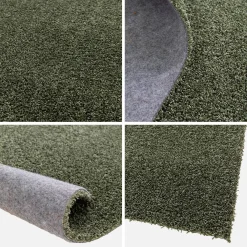 Moqueta interior de terciopelo rizado verde oscuro
