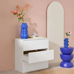 Mueble de almacenaje con efecto madera y 3 cajones