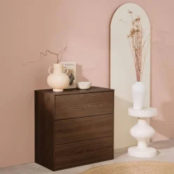 Mueble de almacenaje con efecto madera y 3 cajones