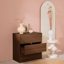 Mueble de almacenaje con efecto madera y 3 cajones