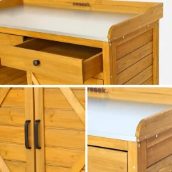Mueble de almacenaje y jardinerìa de madera de abeto