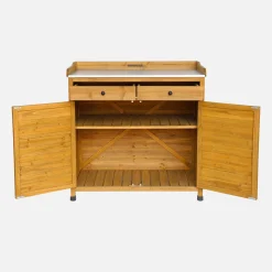 Mueble de almacenaje y jardinerìa de madera de abeto