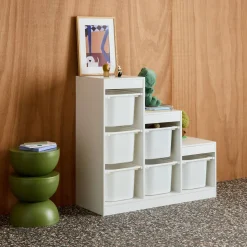 Mueble de almacenamiento infantil escalera, 6 cajones de almacenamiento