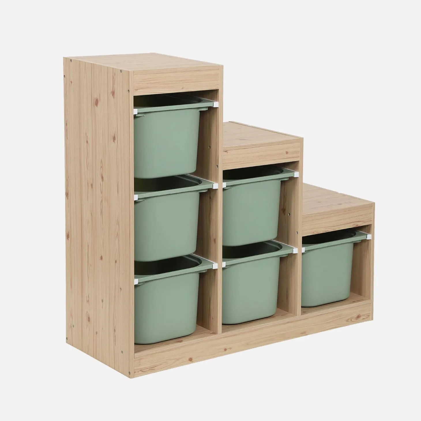 Mueble de almacenamiento infantil escalera, 6 cajones de almacenamiento