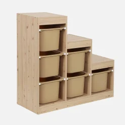Mueble de almacenamiento infantil escalera, 6 cajones de almacenamiento