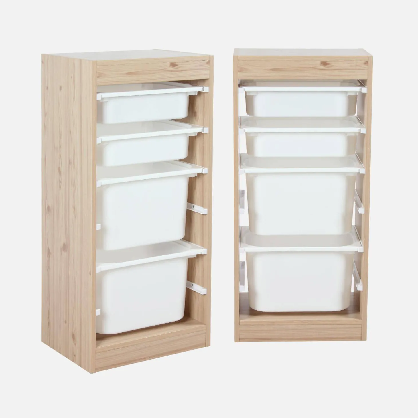 Mueble de almacenamiento infantil 4 cajas, set de 2