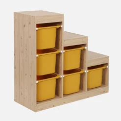 Mueble de almacenamiento infantil escalera, 6 cajones de almacenamiento