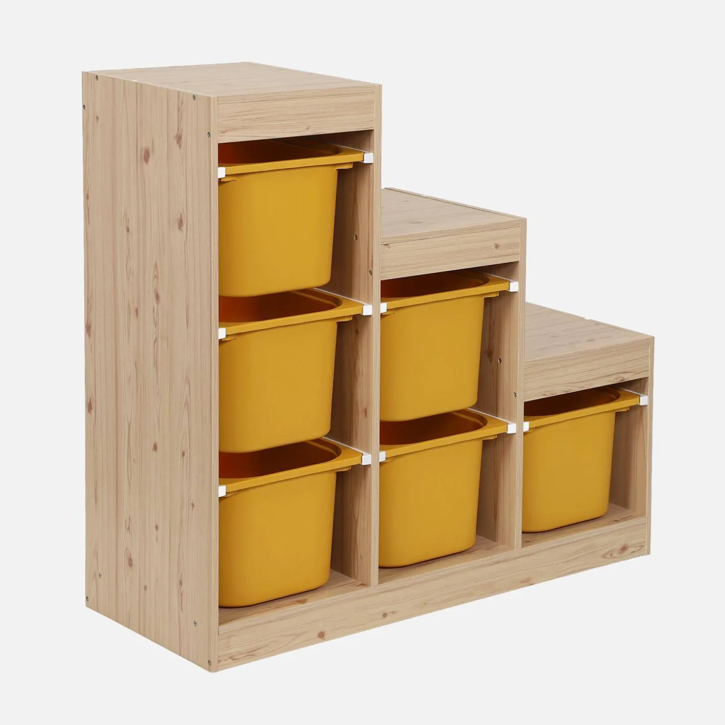Mueble de almacenamiento infantil escalera, 6 cajones de almacenamiento