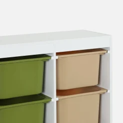 Mueble de almacenamiento infantil, 6 cajas coloridas