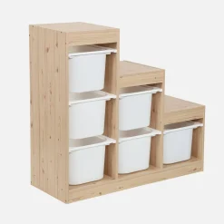 Mueble de almacenamiento infantil escalera, 6 cajones de almacenamiento