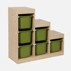 Mueble de almacenamiento infantil escalera, 6 cajones de almacenamiento