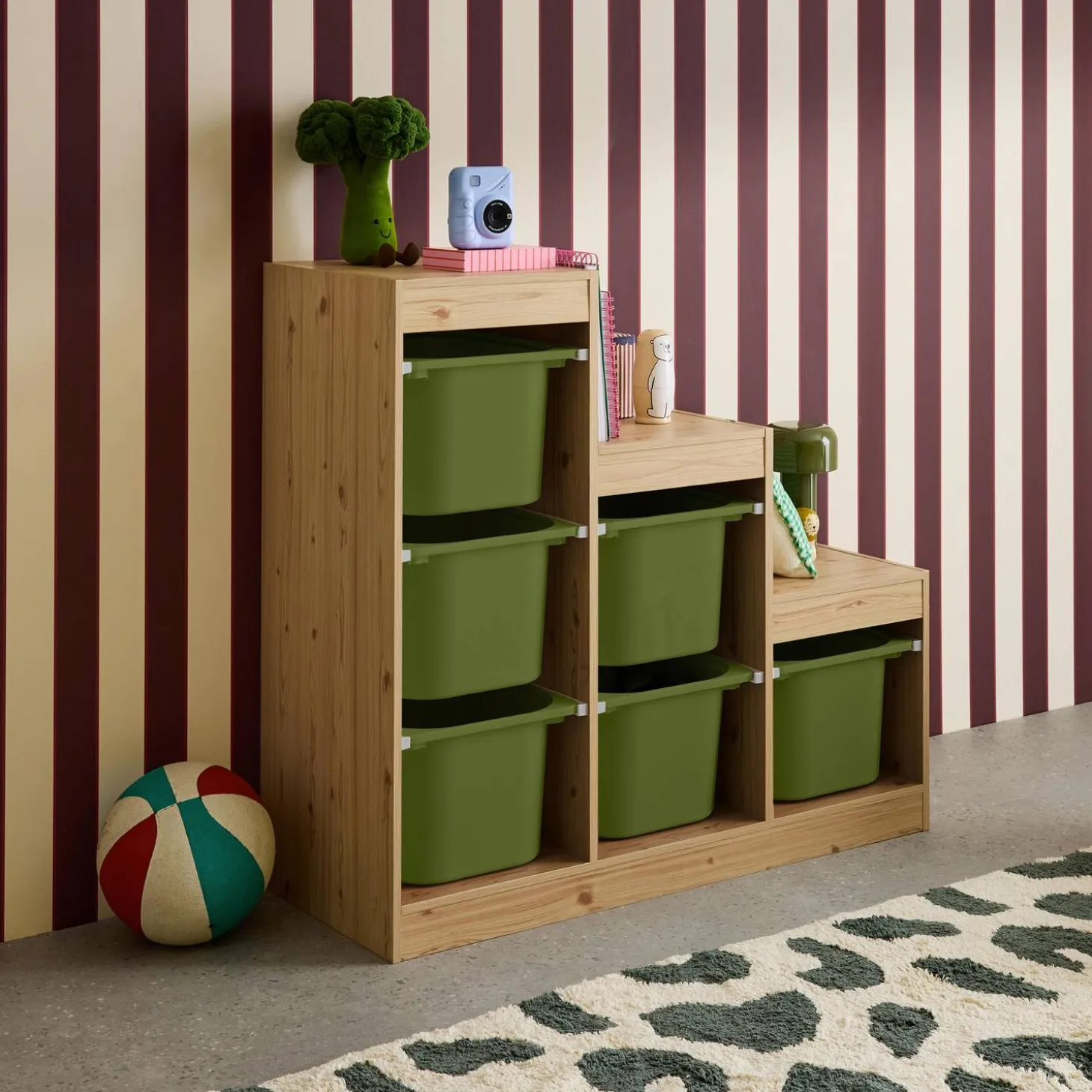 Mueble de almacenamiento infantil escalera, 6 cajones de almacenamiento