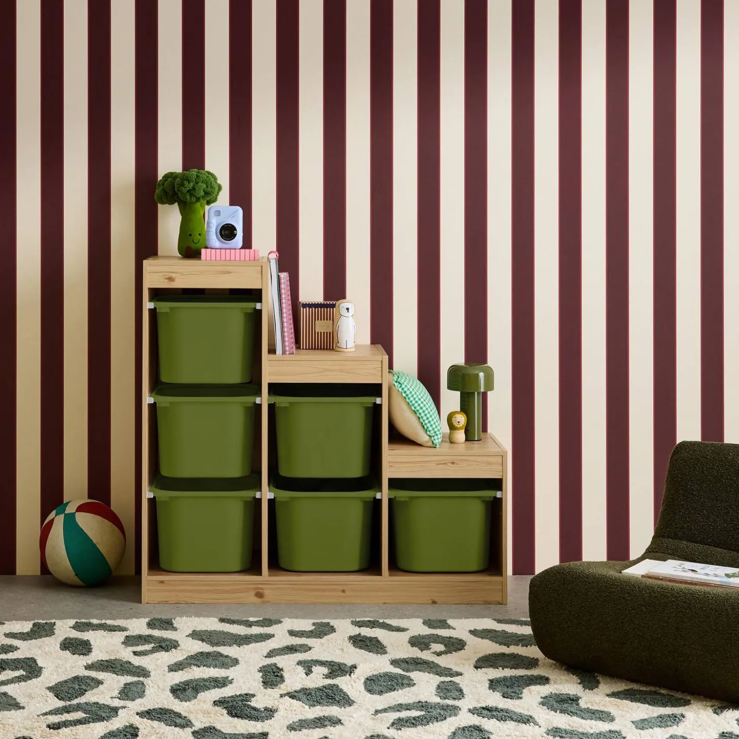 Mueble de almacenamiento infantil escalera, 6 cajones de almacenamiento
