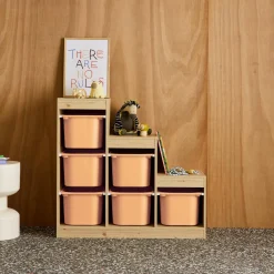 Mueble de almacenamiento infantil escalera, 6 cajones de almacenamiento