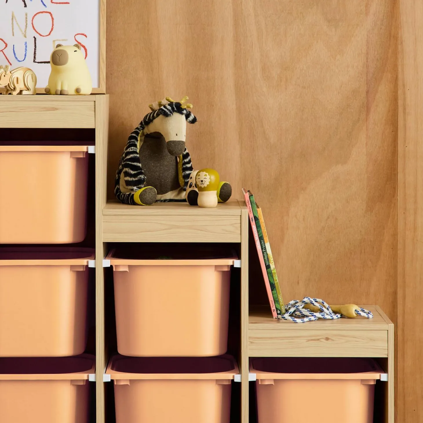 Mueble de almacenamiento infantil escalera, 6 cajones de almacenamiento