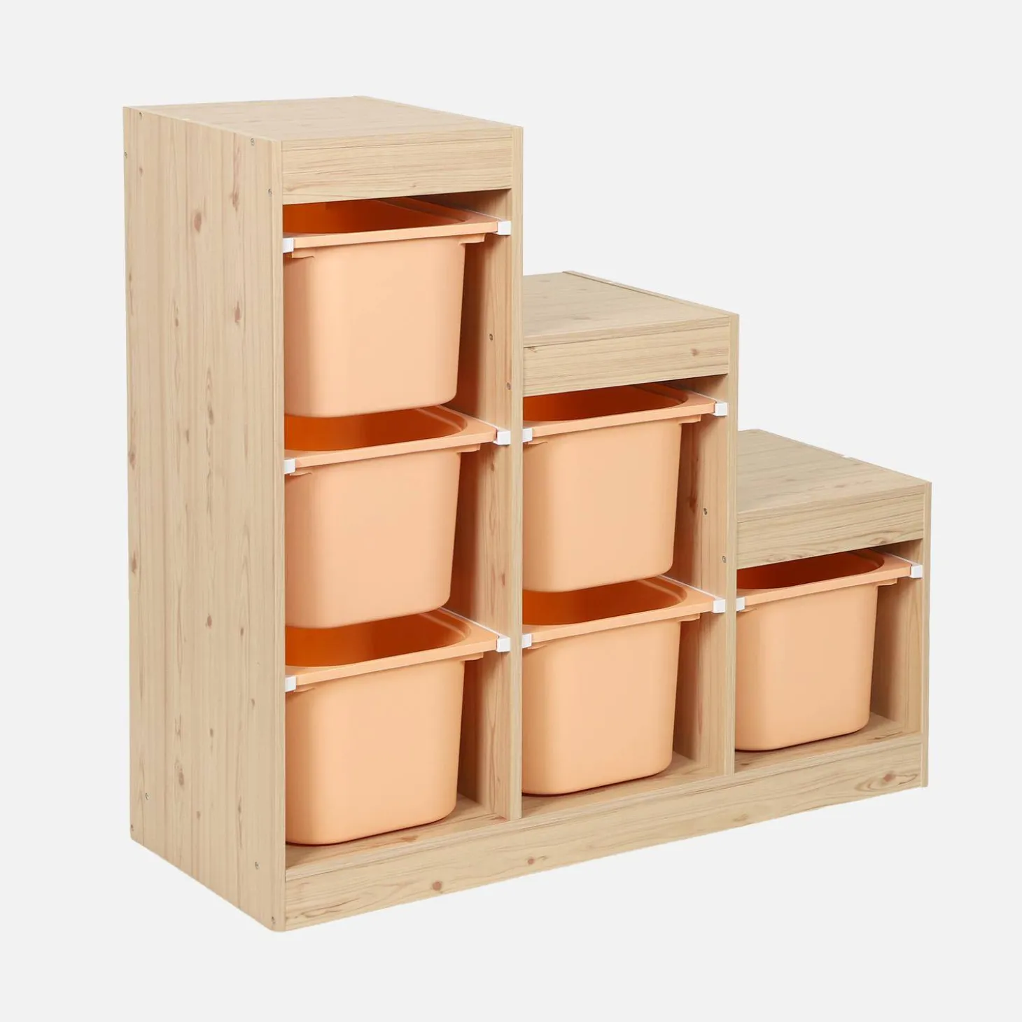 Mueble de almacenamiento infantil escalera, 6 cajones de almacenamiento