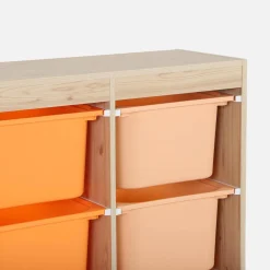 Mueble de almacenamiento infantil, 6 cajas coloridas