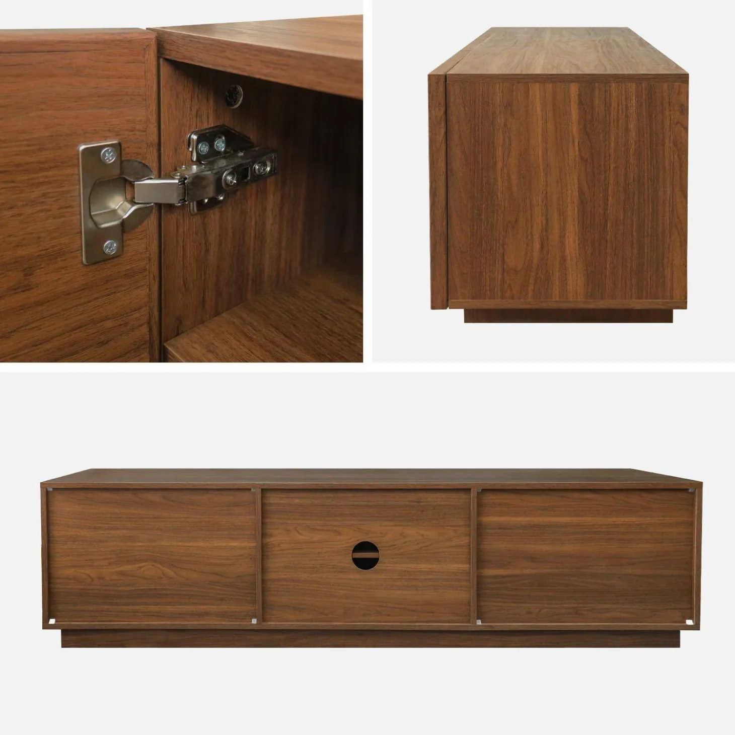 Mueble de TV de decoración de madera 3 puertas, 180cm