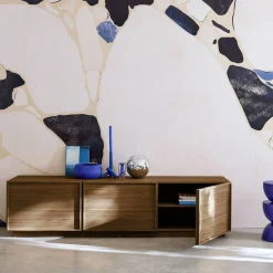 Mueble de TV de decoración de madera 3 puertas, 180cm