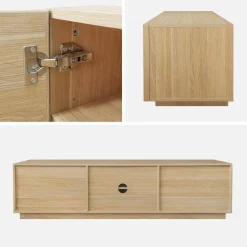Mueble de TV de decoración de madera 3 puertas, 180cm