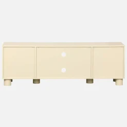 Mueble de TV efecto madera con 2 puertas reversibles, 155cm