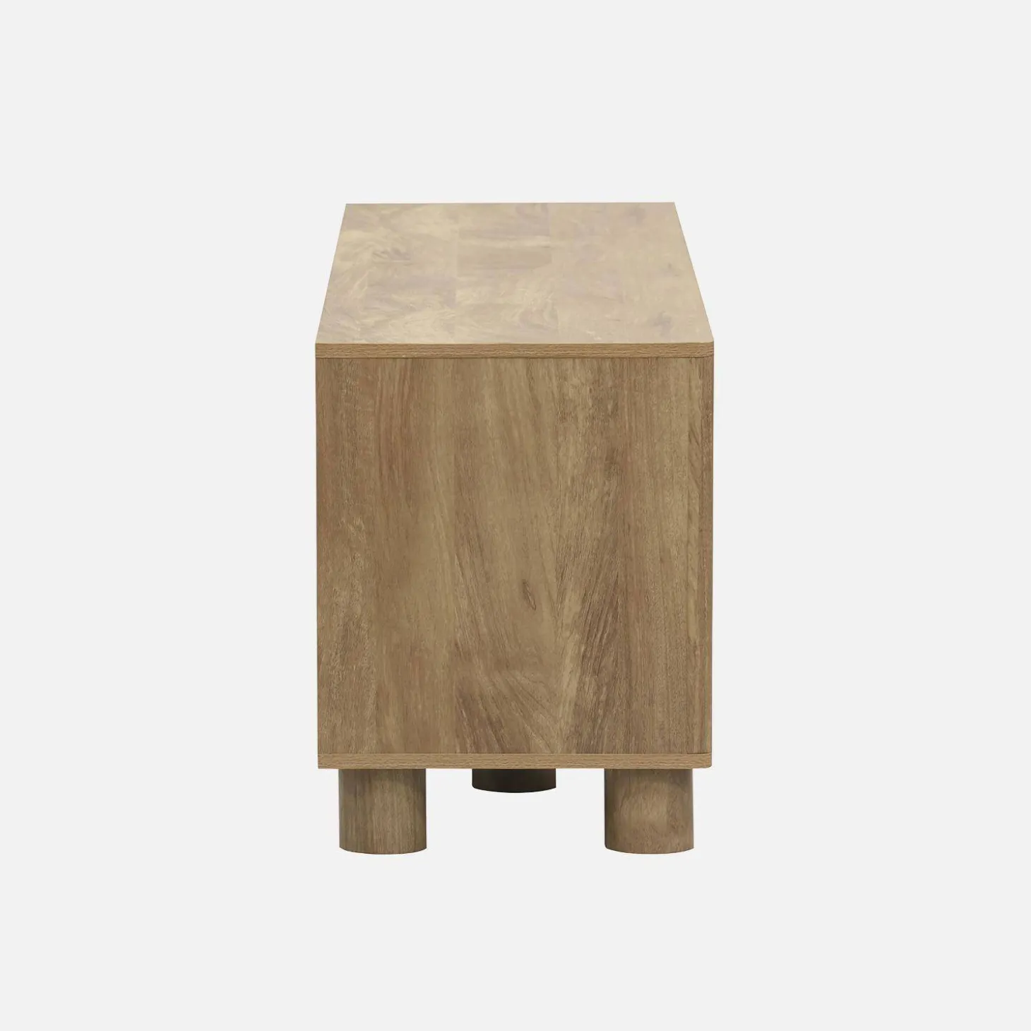 Mueble de TV efecto madera con 2 puertas reversibles, 155cm